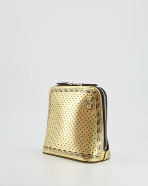 Gucci SEGA Gold And Black Leather GUCCY Mini Dome Bag Gold