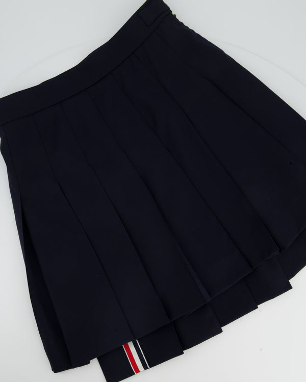 Thom Browne Navy Pleated Mini Skirt Size IT 38 (UK 6)
