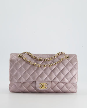 Chanel Metallic Rose Gold Medium Classic Double Flap Bag in Coated Calfskin with Champagne Gold Hardware RRP £8,530