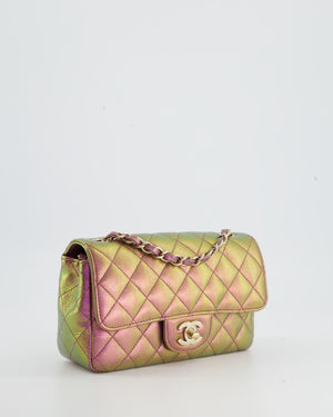 *RARE* Chanel Mini Rectangular Bag in Iridescent Rainbow Metallic Lambskin Leather and Champagne Gold Hardware