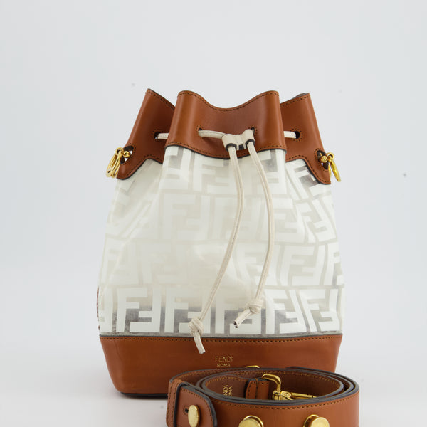 Fendi Tan And White Leather And Pvc Mon Tresor Bucket Bag With Gold Ha –  Sellier