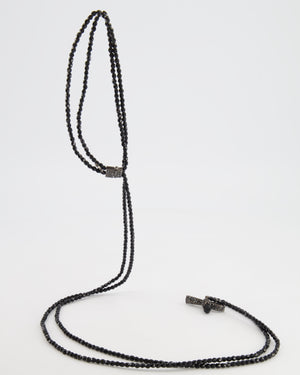 Christian Dior Black Crystal Embellished Chocker Necklace with Brooch