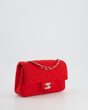 *FIRE PRICE* Chanel Red Jersey Mini Rectangular Flap Bag with Silver Hardware