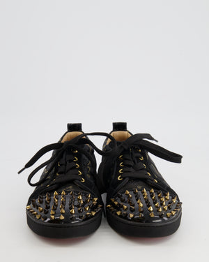 Christian Louboutin Black and Gold Leopard Spike Trainers Size 41 RRP £780