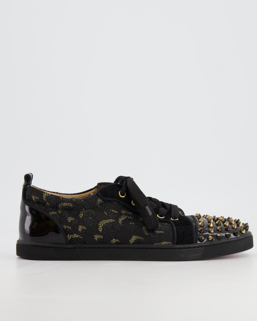Christian Louboutin Black and Gold Leopard Spike Trainers Size 41 RRP £780