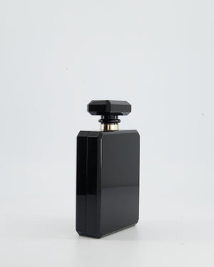 *COLLECTORS* Chanel Black and Glittered Gold Glittered Plexiglass Perfume Bottle with Pearl Detail
