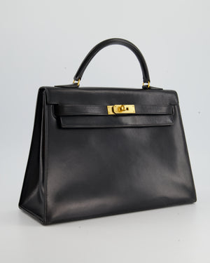 New Arrival. Hermes Black box calf kelly bag 32cm has just in. Gently worn,  pre-owned HERMES kelly bag is now availab…