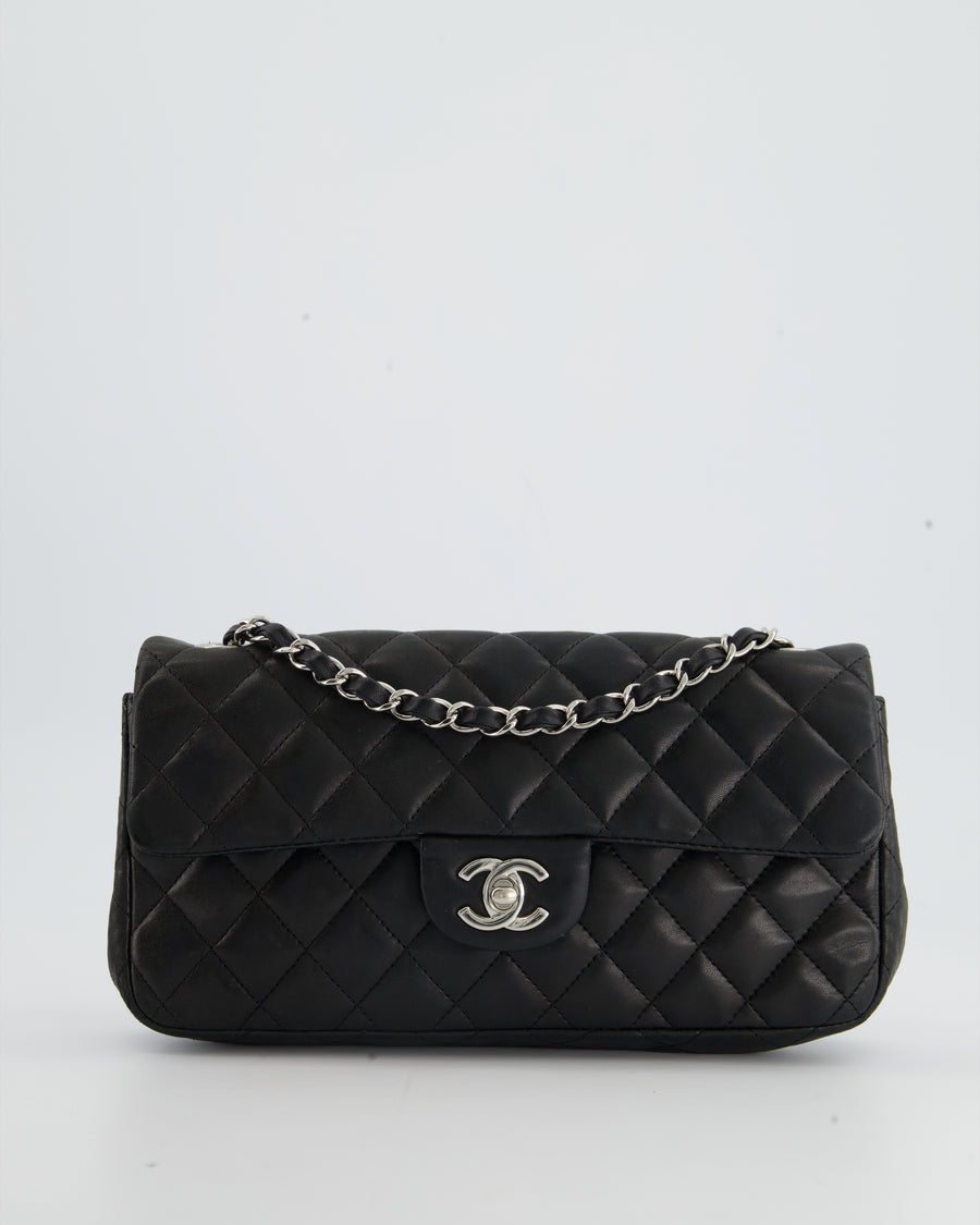 Chanel Black East-West Shoulder Bag in Lambskin Leather with