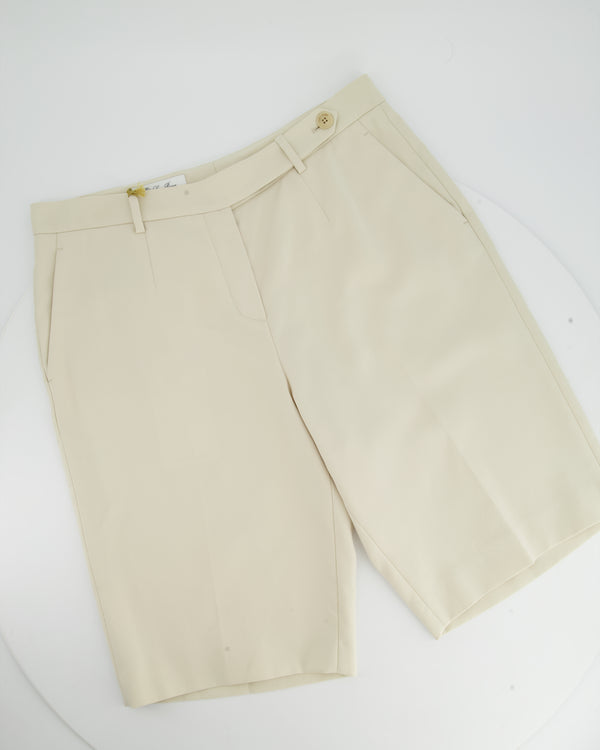 Loro Piana Cream Cotton Bermuda Shorts Size IT 44 (UK 12)