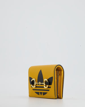 Gucci X Adidas Yellow and Black Ultra Mini Cross-Body Bag with Gold Horsebit Detail