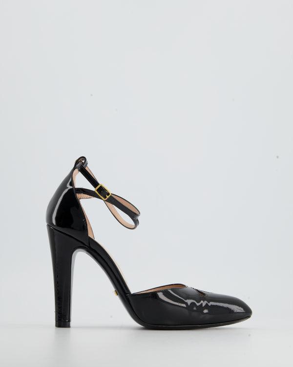 Gucci Patent Round-Toe Heel with Cut-Out Detail Shoe EU 37.5