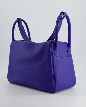 Hermès Lindy Bag 30cm in Blue Electric in Clemence Leather with Palladium Hardware