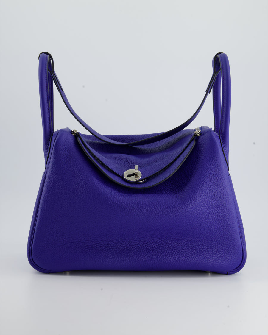 Hermès Lindy Bag 30cm in Blue Electric in Clemence Leather with Pallad –  Sellier