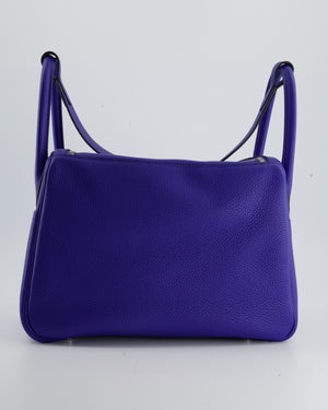 Hermès Lindy Bag 30cm in Blue Electric in Clemence Leather with Palladium Hardware