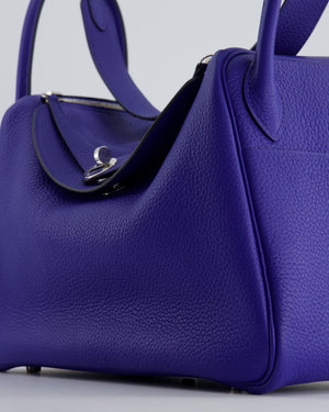 Hermès Lindy Bag 30cm in Blue Electric in Clemence Leather with Palladium Hardware