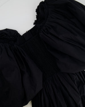 Aje Black Cotton Mini Dress with Puffy Sleeves Size UK 6 RRP £300