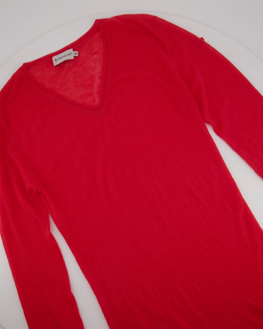 Moncler Cashmere Coral Fine Knitted Long-Sleeve Jumper Size M (UK 10)