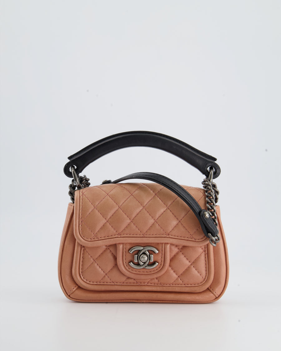 Chanel Coco Twin Leather Crossbody Bag in Peach with Gunmetal Hardware –  Sellier