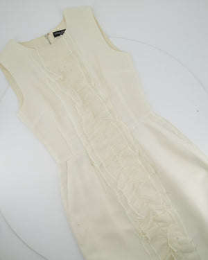 Dolce & Gabbana Ivory Ruched Short Sleeve Dress IT 38 (UK 6)
