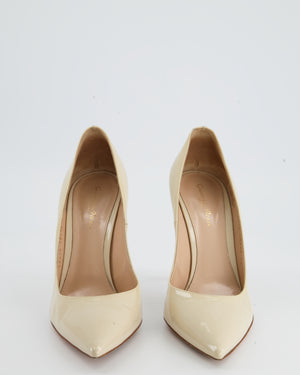 Gianvito Rossi Cream Patent Pointed-toe Court Shoes Size EU 40