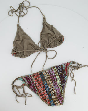 Missoni Mare Grey and Multi-Colour Crochet Bikini Set IT 46 (UK 14)