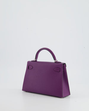 Hermès Mini Kelly Bag II Sellier 20cm Violet/Bleu Marine Chevre Leather with Palladium Hardware