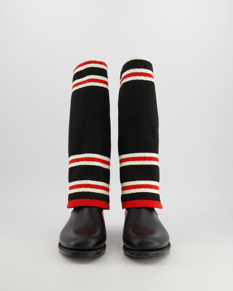 Rain Boots Givenchy Knee High Sock Boots Givenchy Black, Red And