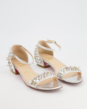 Louboutin Silver Flats with Spikes Size EU 39.5
