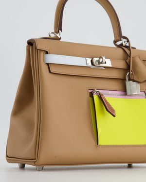 Hermes Kelly Colormatic 25 Swift Chai /Lime / Blue Brume / Cassis / Nata /  Mauve at 1stDibs