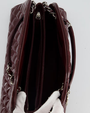Chanel Burgundy Mademoiselle Shoulder Bag in Patent Leather and Silver Hardware