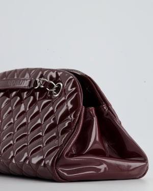 Chanel Burgundy Mademoiselle Shoulder Bag in Patent Leather and Silver Hardware
