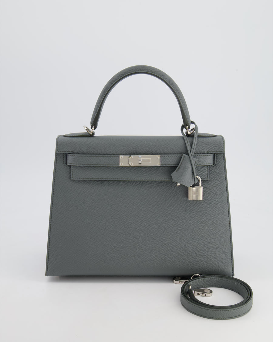 Hermes Kelly Handbag Vert Amande Epsom With Palladium Hardware 28