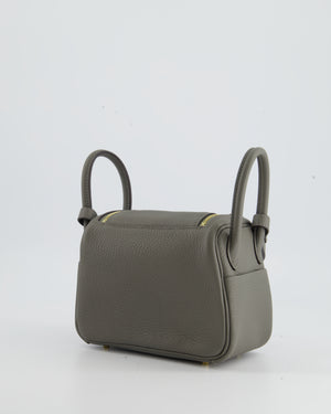 Hermès Mini Lindy Bag in Gris Meyer Togo Leather with Gold Hardware