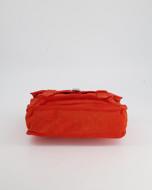 Proenza Schouler Coral Red Suede PS1 Shoulder Bag with Silver Hardware