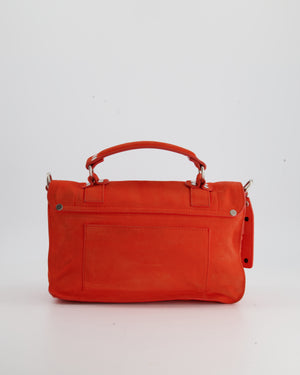 Proenza Schouler Coral Red Suede PS1 Shoulder Bag with Silver Hardware