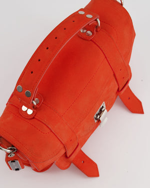 Proenza Schouler Coral Red Suede PS1 Shoulder Bag with Silver Hardware