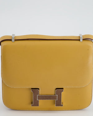 *HOT* Hermès Mini Constance Bag 18cm in Paille Swift Leather with Palladium and Lizard Hardware