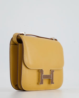 *HOT* Hermès Mini Constance Bag 18cm in Paille Swift Leather with Palladium and Lizard Hardware