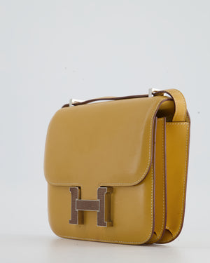 *HOT* Hermès Mini Constance Bag 18cm in Paille Swift Leather with Palladium and Lizard Hardware