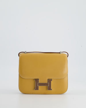 *HOT* Hermès Mini Constance Bag 18cm in Paille Swift Leather with Palladium and Lizard Hardware