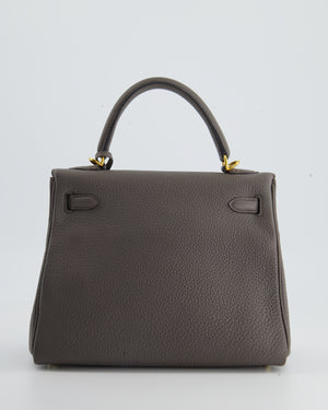 Hermès Kelly Retourne Bag 25cm in Gris Etain Togo Leather with Gold Hardware