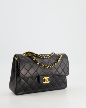 Chanel Vintage 24k Black Lambskin Medium Classic Double Flap Bag, myGemma, IT
