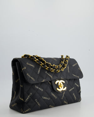 SUPER HOT* Chanel Black Vintage XL Single Flap Bag in Quilted