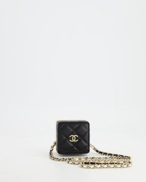 Chanel Black and White Micro Box Square Bag with Gold Hardware