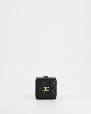 Chanel Black and White Micro Box Square Bag with Gold Hardware