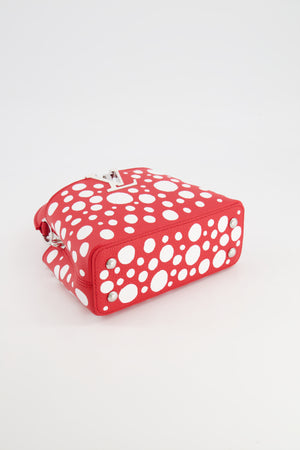 *HOT* Louis Vuitton X Yayoi Kusama Red and White Mini Capucines Bag with Silver Hardware