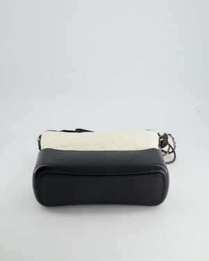 *FIRE PRICE* Chanel White and Black Medium Gabrielle Bag in Aged Calfskin Leather with Mixed Hardware