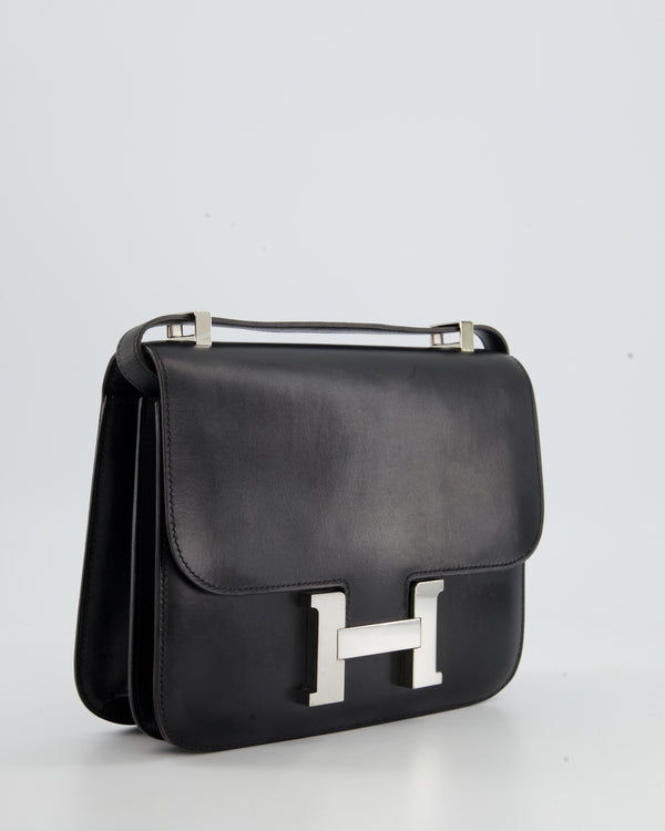 Hermès Constance Bag 24cm in Black Swift Leather with Palladium Hardware
