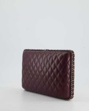 Chanel Burgundy Clutch On Chain Bag with Chain Details and Gunmetal Ha –  Sellier