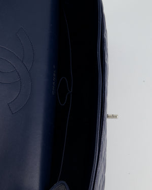 *FIRE PRICE* Chanel Navy Classic Maxi Double Flap Bag in Caviar Leather and Silver Hardware RRP £9,760